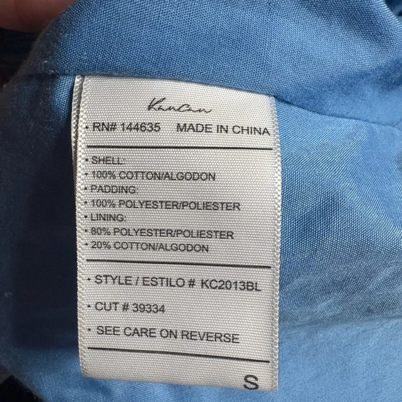 GUC Kancan- Reid Blue Corduroy Cropped Bomber Jacket. Size S - Picture 6 of 12